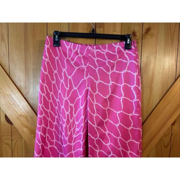 Lilly Pulitzer Women’s Wide Leg Pants Pink Rope Design Size 0 NWT(5488) - Picture 2 of 6